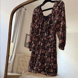 Madewell Floral Long Sleeve Dress
